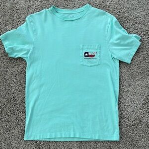 Vineyard Vines Turquoise Texas Tee with Logo Pocket